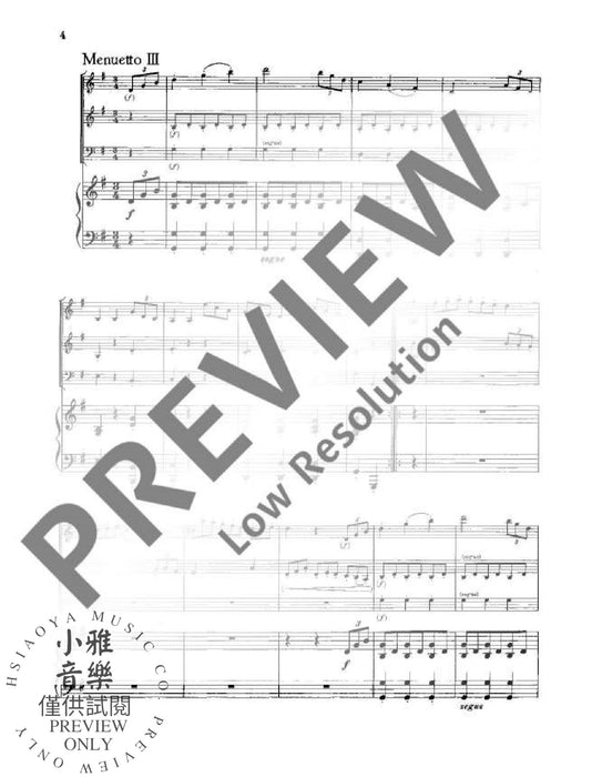 Wiener Hofball-Menuette Hob.IX: 11 Nr. 2-12 海頓 鋼琴四重奏 朔特版 | 小雅音樂 Hsiaoya Music