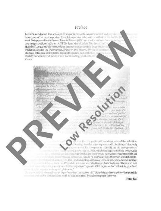 Trio Sonata D Major op. 13/2 勒克雷爾 三重奏鳴曲大調 雙小提琴加鋼琴 朔特版 | 小雅音樂 Hsiaoya Music