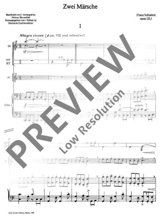 Two Marches op. 121/1 and op. 51/2 舒伯特 進行曲 雙鋼琴 朔特版 | 小雅音樂 Hsiaoya Music