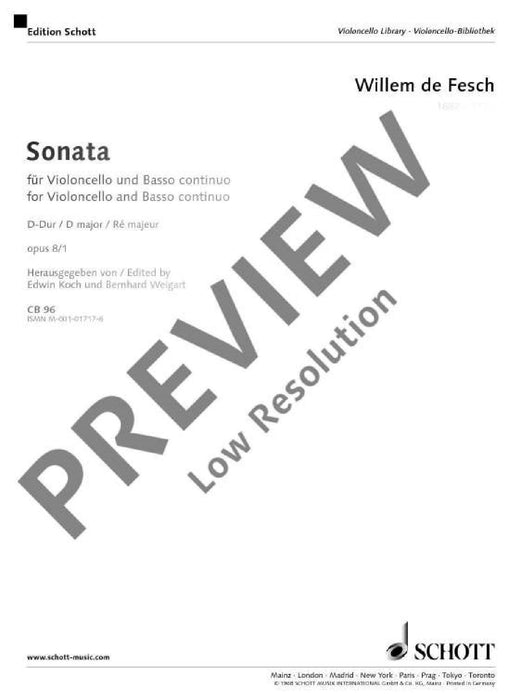 Sonata op. 8 No. 1 D Major 費許 奏鳴曲 大調 大提琴加鋼琴 朔特版 | 小雅音樂 Hsiaoya Music