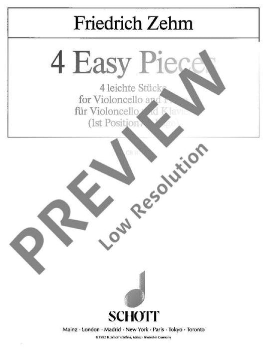 4 easy pieces 小品 大提琴加鋼琴 朔特版 | 小雅音樂 Hsiaoya Music