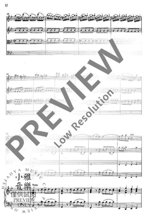 Concerto II G Minor 弦樂四重奏 協奏曲小調 朔特版 | 小雅音樂 Hsiaoya Music