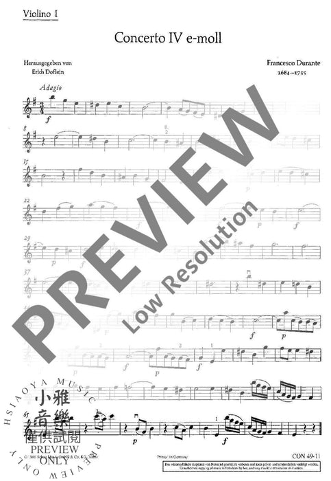 Concerto IV E Minor 弦樂四重奏 協奏曲小調 朔特版 | 小雅音樂 Hsiaoya Music