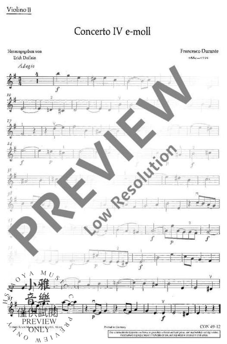 Concerto IV E Minor 弦樂四重奏 協奏曲小調 朔特版 | 小雅音樂 Hsiaoya Music