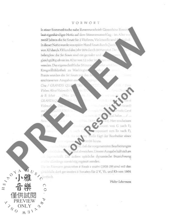Sonata per archi No. 1 G Major 弦樂四重奏 奏鳴曲大調 朔特版 | 小雅音樂 Hsiaoya Music