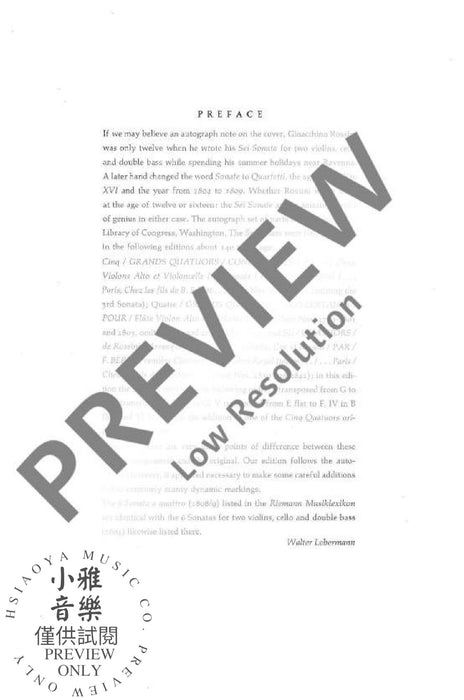 Sonata per archi No. 1 G Major 弦樂四重奏 奏鳴曲大調 朔特版 | 小雅音樂 Hsiaoya Music