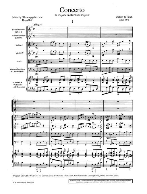 Concerto G major op. 10/8 費許 協奏曲大調 雙簧管 一把以上加管弦樂團 朔特版 | 小雅音樂 Hsiaoya Music