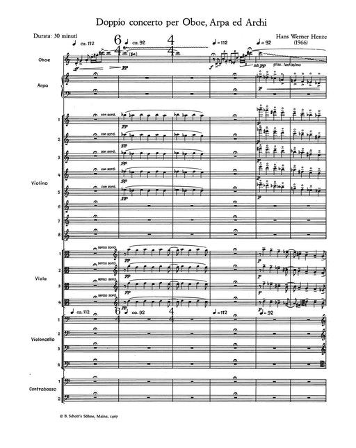 Doppio Concerto 亨采 協奏曲 雙簧管 一把以上加管弦樂團 朔特版 | 小雅音樂 Hsiaoya Music