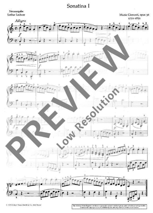 Six Sonatinas op. 36 克雷門悌．穆奇歐 小奏鳴曲 鋼琴獨奏 朔特版 | 小雅音樂 Hsiaoya Music