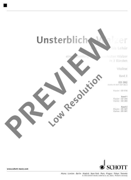 Unsterbliche Walzer Band 3 Eine Sammlung der bekanntesten Walzer 小提琴獨奏 朔特版 | 小雅音樂 Hsiaoya Music