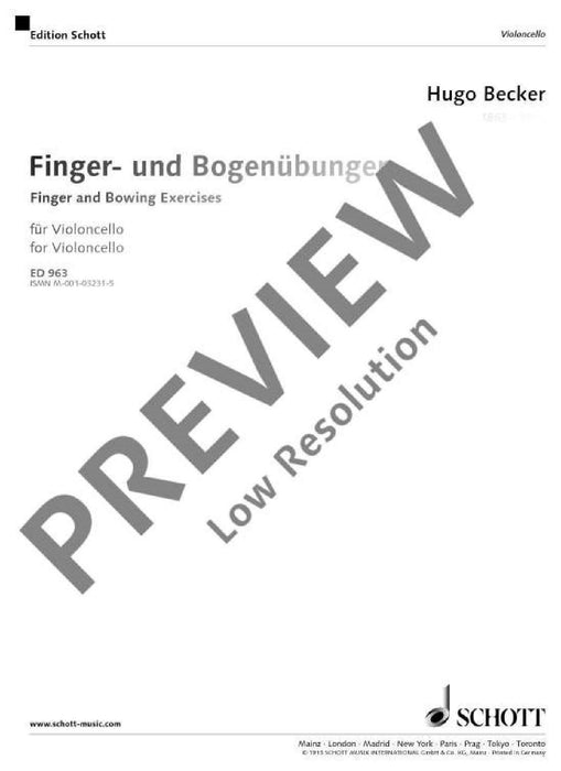Finger- und Bogenübungen 貝克爾．胡果 大提琴練習曲 朔特版 | 小雅音樂 Hsiaoya Music