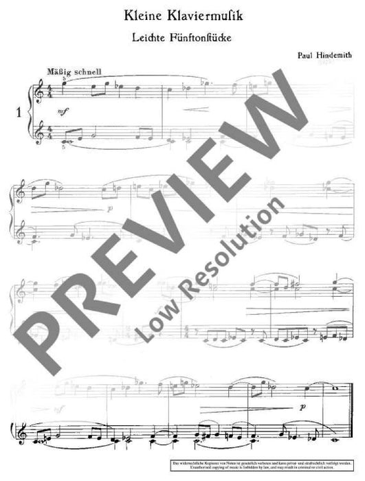 Little piano music op. 45/4 Easy Pieces in 5-Note-Range 辛德密特 鋼琴 小品 鋼琴獨奏 朔特版 | 小雅音樂 Hsiaoya Music
