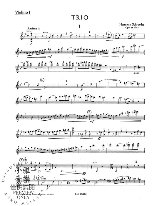 Trio op. 14/2 弦樂三重奏 朔特版 | 小雅音樂 Hsiaoya Music
