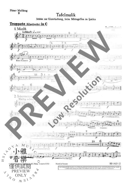 Plöner Musiktag B Tafelmusik 辛德密特 混和二重奏 宴席音樂 朔特版 | 小雅音樂 Hsiaoya Music