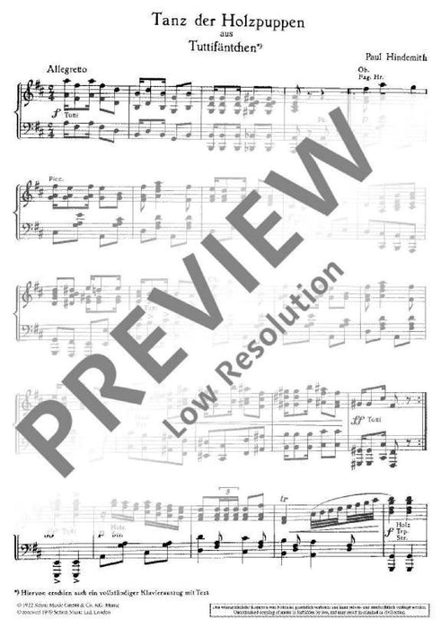 Tanz der Holzpuppen Foxtrott aus dem Weihnachtsmärchen Tuttifäntchen 辛德密特 狐步舞 鋼琴獨奏 朔特版 | 小雅音樂 Hsiaoya Music