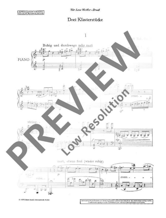 Three Piano Pieces op. 32 托赫 鋼琴小品 鋼琴獨奏 朔特版 | 小雅音樂 Hsiaoya Music