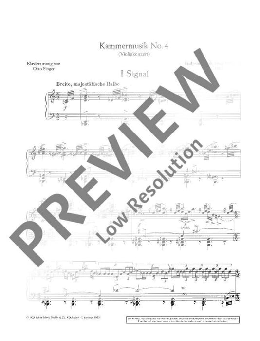 Chamber Music No. 4 op. 36/3 (Violin Concerto) 辛德密特 室內樂 小提琴 小提琴加鋼琴 朔特版 | 小雅音樂 Hsiaoya Music