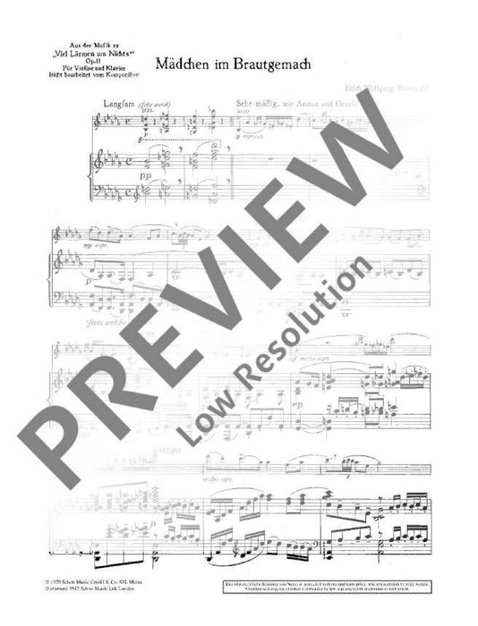 Vier Stücke op. 11 aus der Musik zu Shakespeares Viel Lärmen um nichts 康戈爾德 小提琴加鋼琴 朔特版 | 小雅音樂 Hsiaoya Music