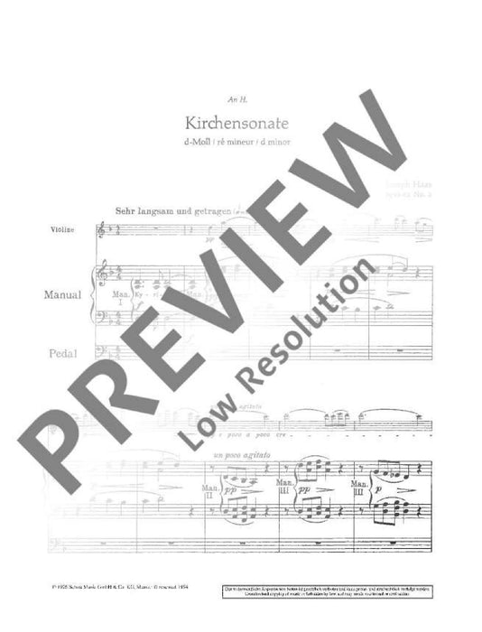 Kirchen-Sonate D Minor op. 62/2 哈斯約瑟夫 小調 小提琴加鋼琴 朔特版 | 小雅音樂 Hsiaoya Music