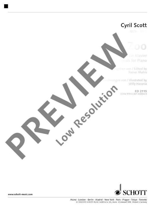 Zoo Animals for Piano 斯考特．西利爾 鋼琴 鋼琴獨奏 朔特版 | 小雅音樂 Hsiaoya Music