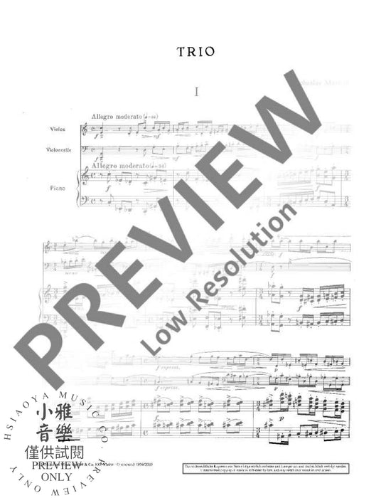 Trio H 193 5 Pièces brèves 馬悌努 鋼琴三重奏 朔特版 | 小雅音樂 Hsiaoya Music