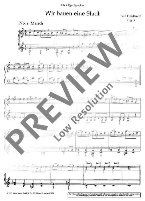 Wir bauen eine Stadt Piano Pieces for Children 辛德密特 鋼琴小品 鋼琴獨奏 朔特版 | 小雅音樂 Hsiaoya Music