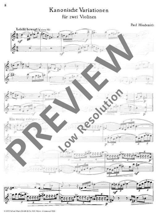 Kanonisches Vortragsstück und kanonische Variationen 2 kanonische Duette 辛德密特 變奏曲 二重奏 雙小提琴 朔特版 | 小雅音樂 Hsiaoya Music