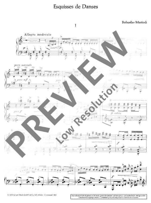 Esquisses de Danses H 220 Five Pieces for piano 馬悌努 小品鋼琴 鋼琴獨奏 朔特版 | 小雅音樂 Hsiaoya Music