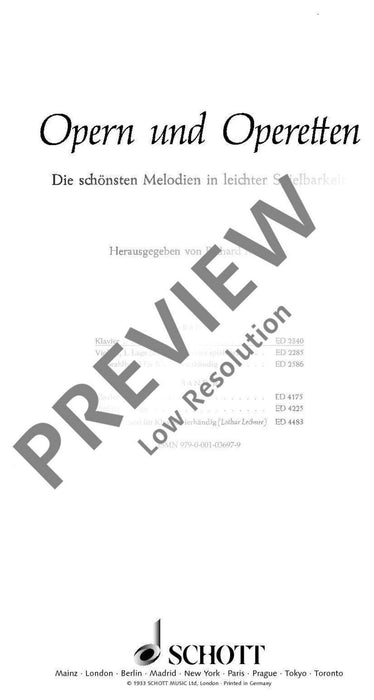 Operas and Operettas Band 1 Die schönsten Melodien in leichter Spielbarkeit 歌劇 小提琴加鋼琴 朔特版 | 小雅音樂 Hsiaoya Music