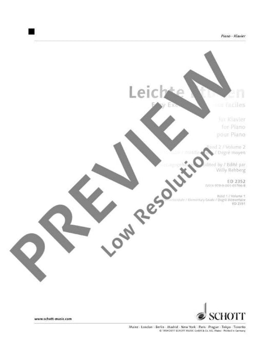 Easy Exercises Band 2 Middle Grade 練習曲 鋼琴練習曲 朔特版 | 小雅音樂 Hsiaoya Music