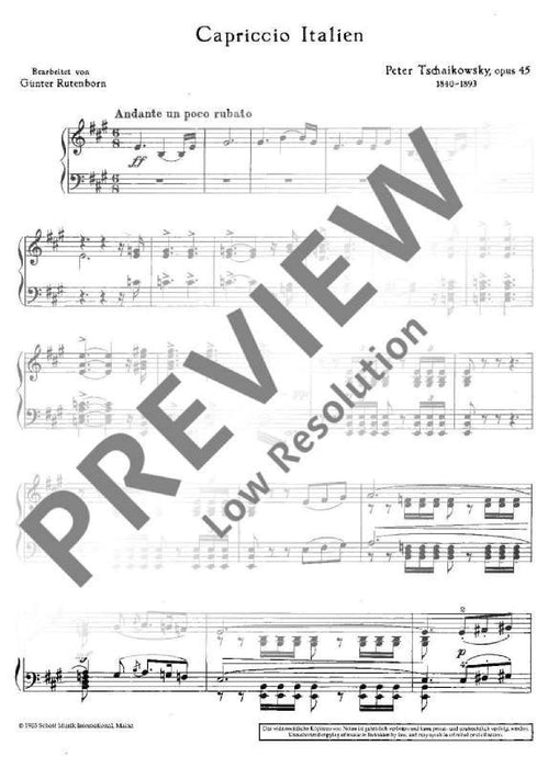 Capriccio Italien op. 45 柴科夫斯基．彼得 義大利隨想曲 鋼琴獨奏 朔特版 | 小雅音樂 Hsiaoya Music