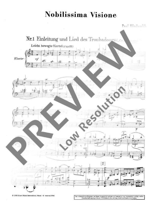 Nobilissima Visione Tanzlegende in 6 Bildern von Paul Hindemith und Léonide Massine 辛德密特 最尊貴的顯聖 彌撒曲 鋼琴 芭雷伴奏 朔特版 | 小雅音樂 Hsiaoya Music