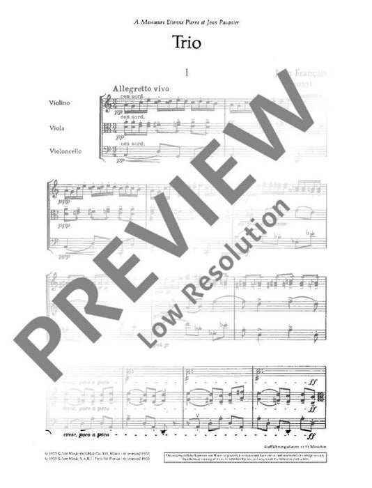 Trio for violin, viola and violoncello 三重奏小提琴中提琴大提琴 總譜 朔特版 | 小雅音樂 Hsiaoya Music