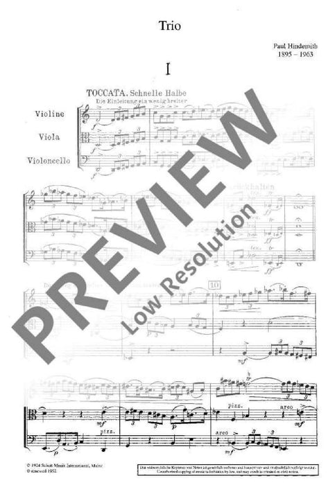Trio op. 34 辛德密特 三重奏 總譜 朔特版 | 小雅音樂 Hsiaoya Music