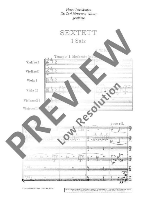 Sextet op. 10 康戈爾德 六重奏 總譜 朔特版 | 小雅音樂 Hsiaoya Music