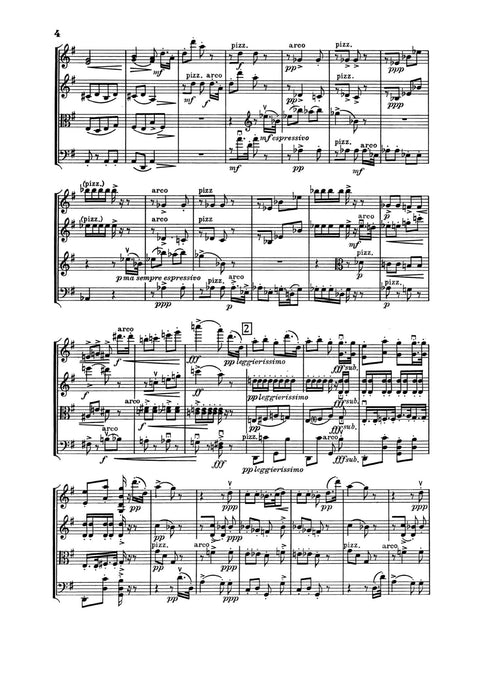 Quartet for two violins, violo and violoncello 四重奏 小提琴古提琴 大提琴 總譜 朔特版 | 小雅音樂 Hsiaoya Music