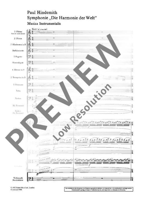 Symphony Die Harmonie der Welt 辛德密特 交響曲世界的和諧 總譜 朔特版 | 小雅音樂 Hsiaoya Music