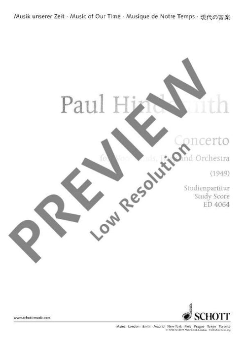 Concerto 辛德密特 協奏曲 總譜 朔特版 | 小雅音樂 Hsiaoya Music