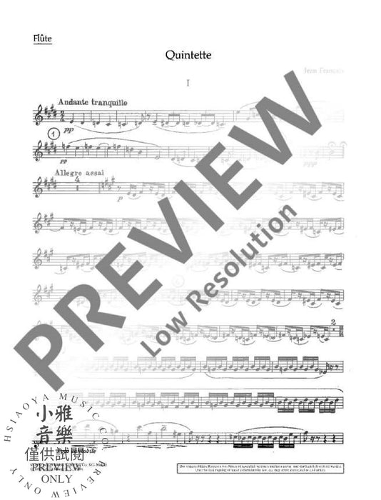 Quintet No. 1 for wind instruments 木管五重奏管樂 朔特版 | 小雅音樂 Hsiaoya Music
