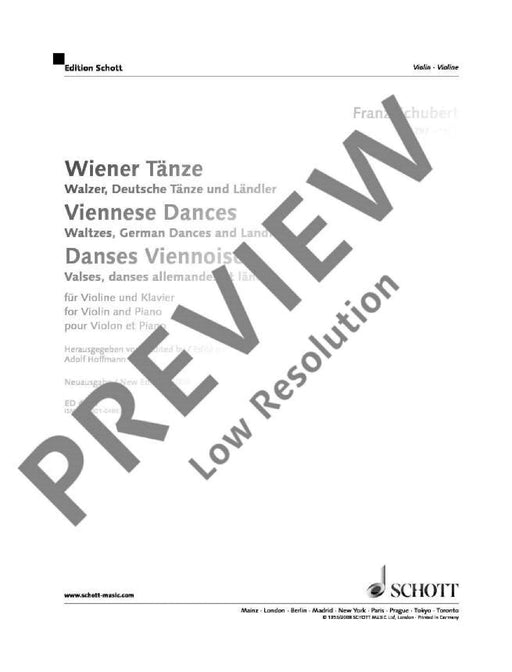 Wiener Tänze Walzer, Deutsche Tänze und Ländler 舒伯特 小提琴加鋼琴 朔特版 | 小雅音樂 Hsiaoya Music