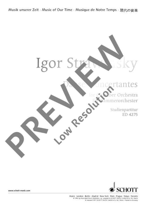 Danses concertantes 斯特拉溫斯基．伊果 複協奏曲 總譜 朔特版 | 小雅音樂 Hsiaoya Music