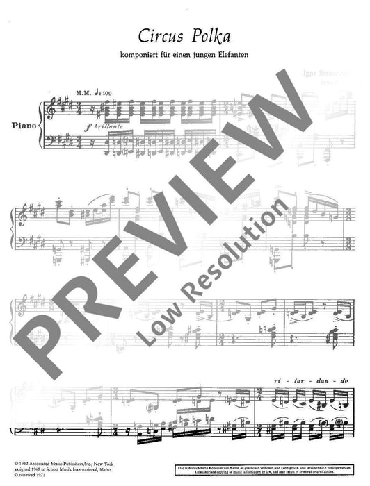 Circus Polka composed for a young elephant 斯特拉溫斯基．伊果 馬戲波卡 鋼琴獨奏 朔特版 | 小雅音樂 Hsiaoya Music