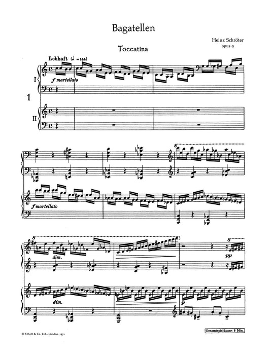 Bagatelles op. 9 音樂小品 雙鋼琴 朔特版 | 小雅音樂 Hsiaoya Music