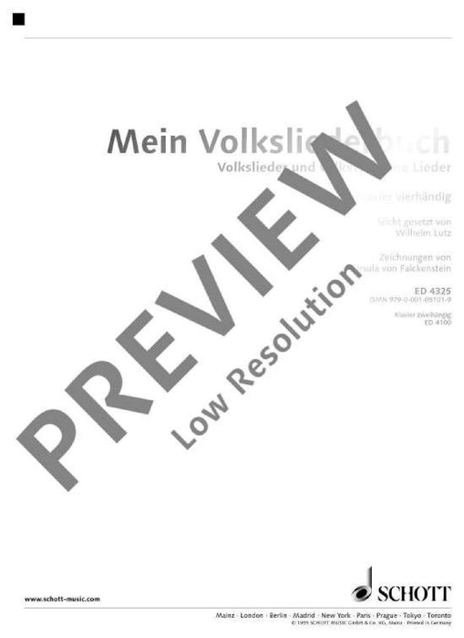 Mein Volksliederbuch 28 Volkslieder und volkstümliche Lieder in leichtem Satz. 歌曲 4手聯彈(含以上) 朔特版 | 小雅音樂 Hsiaoya Music
