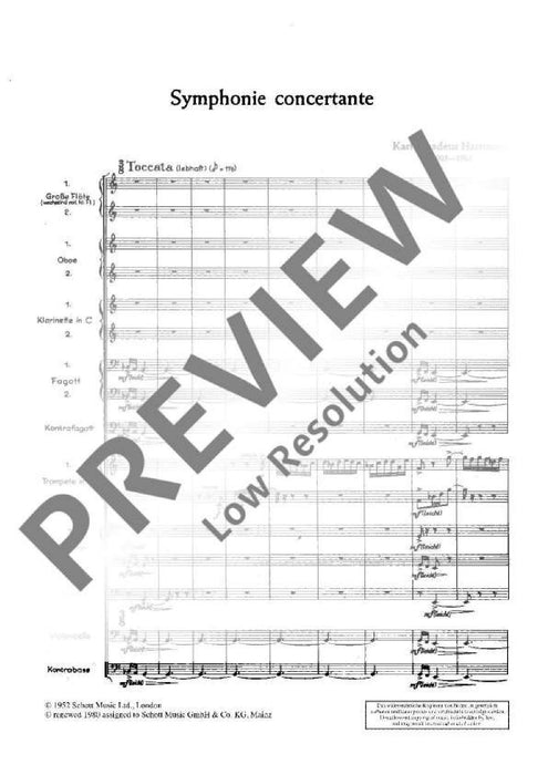 Symphonie concertante (Symphonie No. 5) 哈特曼．卡爾 交響曲複協奏曲交響曲 總譜 朔特版 | 小雅音樂 Hsiaoya Music