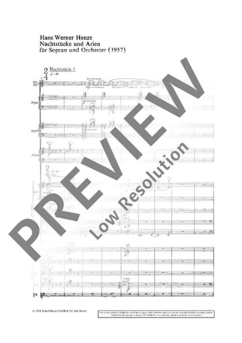 Nachtstücke und Arien nach Gedichten von Ingeborg Bachmann 亨采 總譜 朔特版 | 小雅音樂 Hsiaoya Music