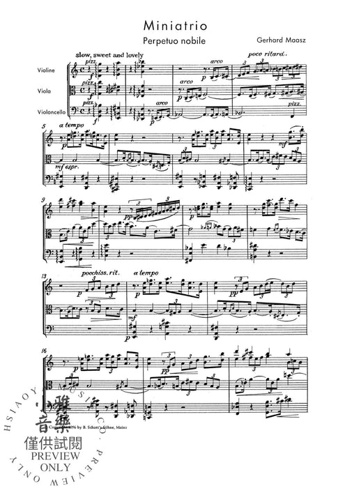 Miniatrio 弦樂三重奏 朔特版 | 小雅音樂 Hsiaoya Music