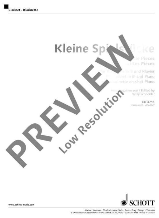 Little Pieces 小品 豎笛 1把以上加鋼琴 朔特版 | 小雅音樂 Hsiaoya Music