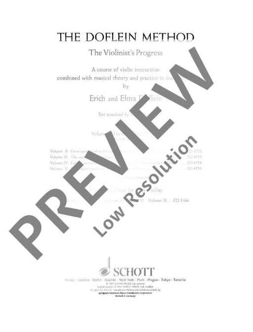 The Doflein Method Volume 1 The Violinist's Progress. The Beginning 小提琴家 小提琴教材 朔特版 | 小雅音樂 Hsiaoya Music