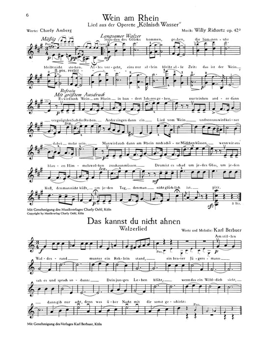 Das frohe Rheinlieder-Buch Band 2 Eine Sammlung der meistgesungenen Lieder von Rhein, Wein und Liebe 歌曲 小提琴獨奏 朔特版 | 小雅音樂 Hsiaoya Music